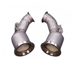 Porsche 971 Panamera heat shield downpipe with Catalytic Converter